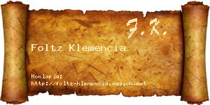 Foltz Klemencia névjegykártya